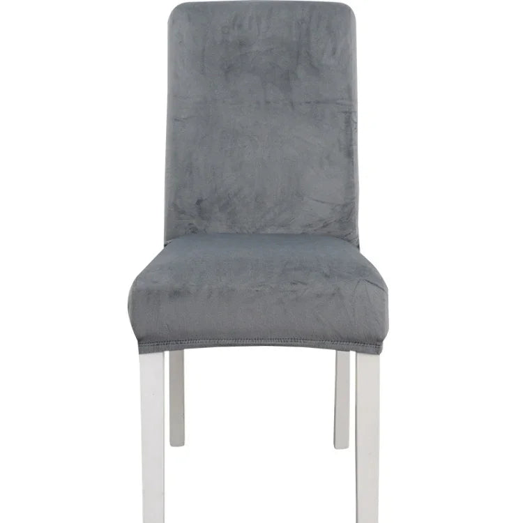 Housse de chaise simple, douce, très élastique, en velours épais, pour l'intérieur, pour hôtel, café-gris, vert-jaune, lie-de-vin, marine, noir, vert-foncé, blanc, bleu-paon, gris-clair, gris-charbon, camel, bleu-roi, beige, violet-raisin, rouge, orange