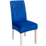 Housse de chaise simple, douce, très élastique, en velours épais, pour l'intérieur, pour hôtel, café-gris, vert-jaune, lie-de-vin, marine, noir, vert-foncé, blanc, bleu-paon, gris-clair, gris-charbon, camel, bleu-roi, beige, violet-raisin, rouge, orange