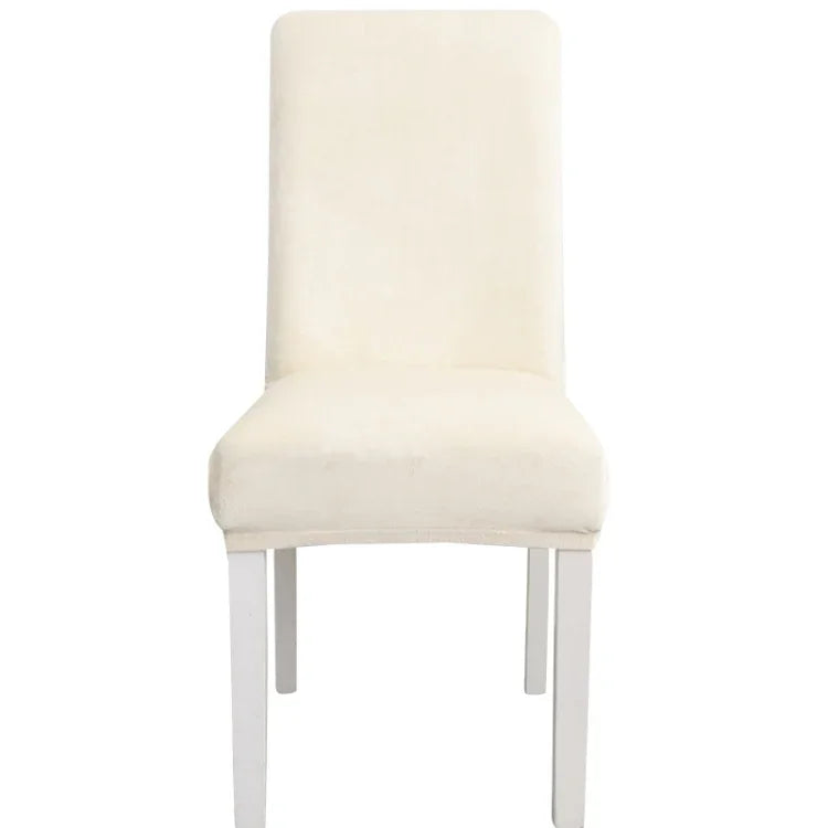 Housse de chaise simple, douce, très élastique, en velours épais, pour l'intérieur, pour hôtel, café-gris, vert-jaune, lie-de-vin, marine, noir, vert-foncé, blanc, bleu-paon, gris-clair, gris-charbon, camel, bleu-roi, beige, violet-raisin, rouge, orange