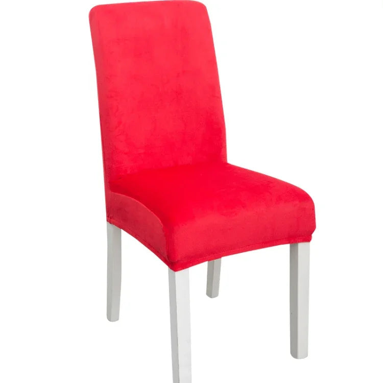 Housse de chaise simple, douce, très élastique, en velours épais, pour l'intérieur, pour hôtel, café-gris, vert-jaune, lie-de-vin, marine, noir, vert-foncé, blanc, bleu-paon, gris-clair, gris-charbon, camel, bleu-roi, beige, violet-raisin, rouge, orange