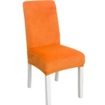 Housse de chaise simple, douce, très élastique, en velours épais, pour l'intérieur, pour hôtel, café-gris, vert-jaune, lie-de-vin, marine, noir, vert-foncé, blanc, bleu-paon, gris-clair, gris-charbon, camel, bleu-roi, beige, violet-raisin, rouge, orange