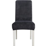 Housse de chaise simple, douce, très élastique, en velours épais, pour l'intérieur, pour hôtel, café-gris, vert-jaune, lie-de-vin, marine, noir, vert-foncé, blanc, bleu-paon, gris-clair, gris-charbon, camel, bleu-roi, beige, violet-raisin, rouge, orange
