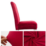 Housse de chaise simple, douce, très élastique, en velours épais, pour l'intérieur, pour hôtel, café-gris, vert-jaune, lie-de-vin, marine, noir, vert-foncé, blanc, bleu-paon, gris-clair, gris-charbon, camel, bleu-roi, beige, violet-raisin, rouge, orange