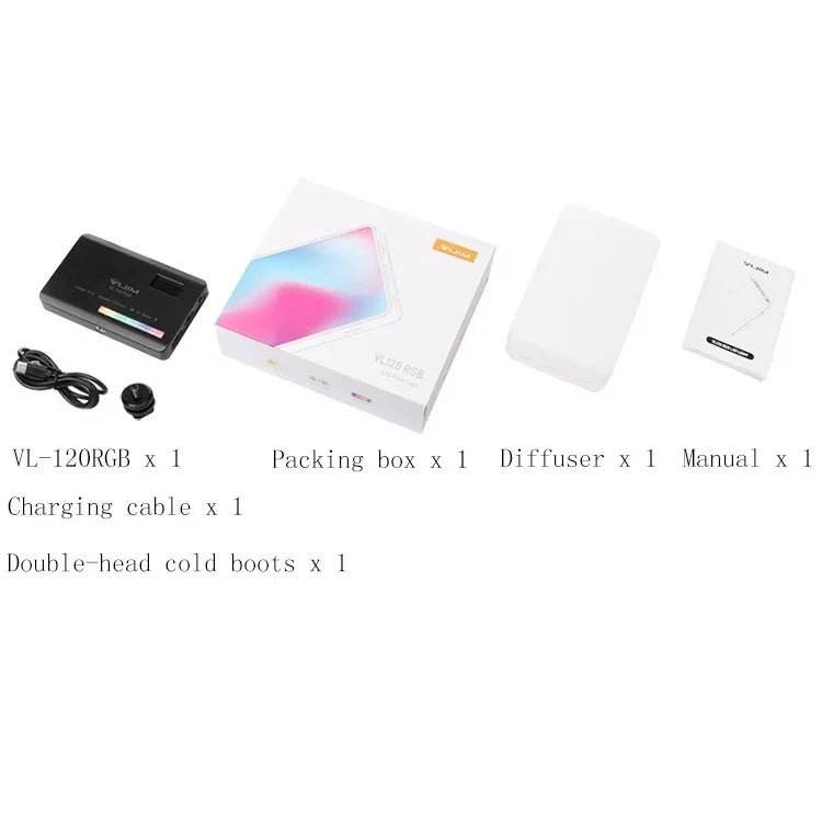 Ulanzi VL120 RGB Appareil photo reflex numérique couleur RGB, éclairage compact pour photos et vidéos en direct, VL120 RGB