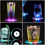 Sous-verre lumineux LED clignotant pour bar KTV, lumière de base pour cocktail, sous-verre lumineux, lumière blanche ronde, lumière de couleur ronde, lumière blanche ronde antidérapante améliorée, lumière de couleur ronde antidérapante améliorée