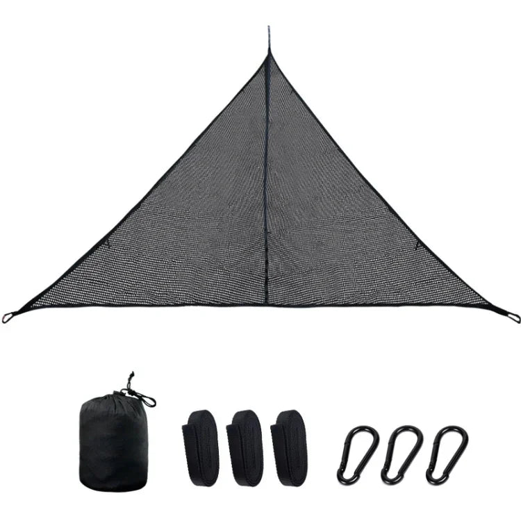 Hamac aérien triangulaire pour camping extérieur multi-personnes, grande tente ciel arbre, 2,9m noir