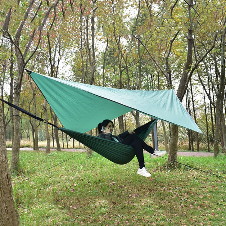 Ensemble ombrage + hamac anti-moustique pour camping extérieur, tissu parachute, filet anti-moustique, hamac en fil, 360x290cm vert encre
