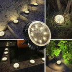 8 LEDS Lampe Solaire Circulaire Enterrée Étanche pour Extérieur, Jardin, Escalier, Couleur de la Lumière :, Lumière Blanche