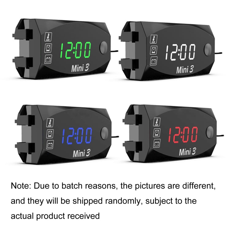 Voltage Clock And Temperature 3 In 1 LED Electronic Meter Large-Screen Digital Display Waterproof And Dustproof Voltmeter, 3 In 1 LED Red Light, 3 In 1 LED White Light, 3 In 1 LED Green Light