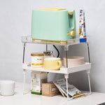 Étagère de rangement pliable pour armoire de cuisine, blanche, transparente