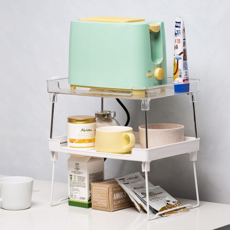 Étagère de rangement pliable pour armoire de cuisine, blanche, transparente