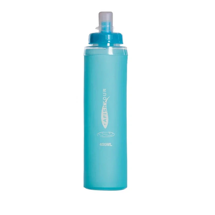 Sac d'eau souple de sport extérieur AFISHTOUR TPU Marathon Bouteille d'eau pliable, Capacité : 400ml (Bleu), 400ml (Transparent), 300ml (Bleu), 300ml (Transparent)