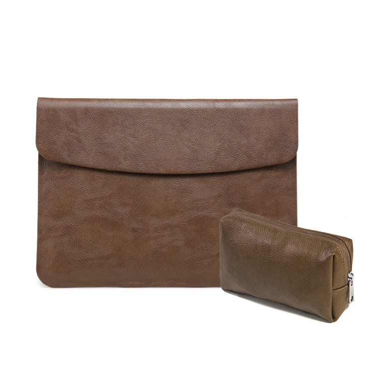 Sacoche d'ordinateur portable horizontale en cuir litchi pour MacBook, 11 pouces A1370 / 1465, 12 pouces A1534, 13,3 pouces A1502 / 1425/1466/1369, 15,4 pouces A1398