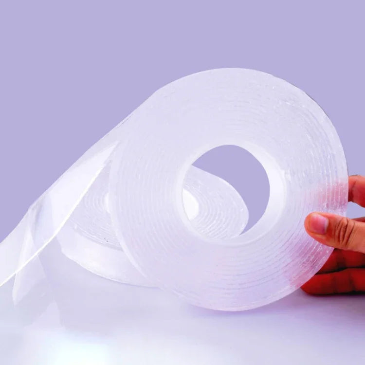 Ruban nanotech transparent double face auto-adhésif, lavable à l'eau, sans trace, 1x30x1000mm, 1x30x2000mm, 1x30x3000mm, 2x30x1000mm, 2x30x2000mm, 2mm x 3cm x 3m, 2x30x5000mm