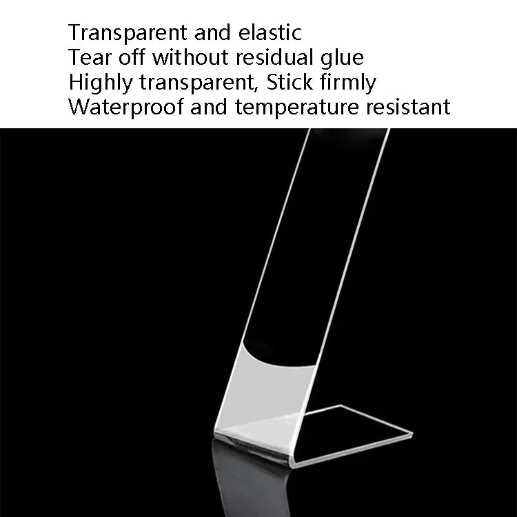 Ruban nanotech transparent double face auto-adhésif, lavable à l'eau, sans trace, 1x30x1000mm, 1x30x2000mm, 1x30x3000mm, 2x30x1000mm, 2x30x2000mm, 2mm x 3cm x 3m, 2x30x5000mm
