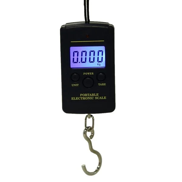 Balance numérique de pêche mini 10g Échelle de pesée de voyage Dynamomètre suspendu électronique à crochet Outil de pesée de cuisine, Capacité : 40kg, 40kg sans rétroéclairage, 40kg avec rétroéclairage
