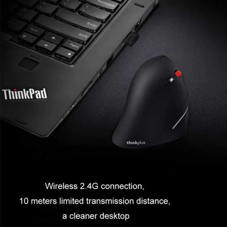 Souris sans fil Lenovo Thinkbook design ergonomique avec prise latérale, souris à prise latérale