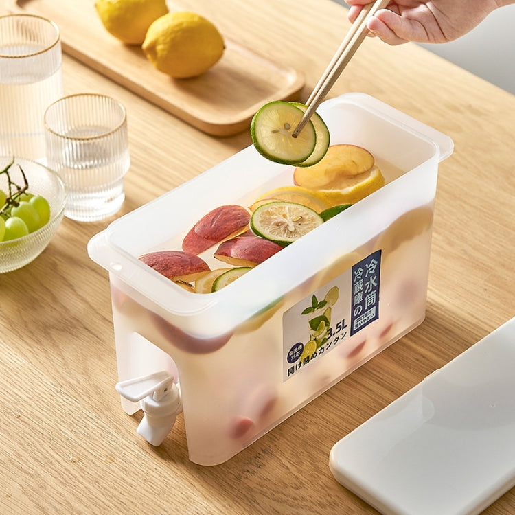 Bouteille d'eau froide ménagère avec robinet, théière à fruits pour réfrigérateur, seau d'eau d'été, bouteille d'eau froide de 3,5 L