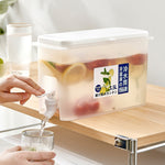Bouteille d'eau froide ménagère avec robinet, théière à fruits pour réfrigérateur, seau d'eau d'été, bouteille d'eau froide de 3,5 L
