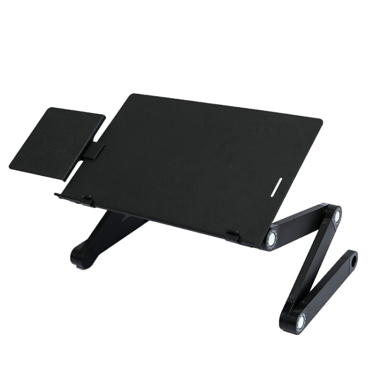 Support de bureau pliant et relevable pour ordinateur portable en alliage d'aluminium T8, avec plateau pour souris (noir), avec plateau pour souris (argent), avec ventilateur et plateau pour souris (noir), avec ventilateur et plateau pour souris (argent)