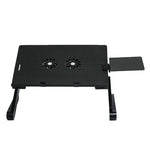 Support de bureau pliant et relevable pour ordinateur portable en alliage d'aluminium T8, avec plateau pour souris (noir), avec plateau pour souris (argent), avec ventilateur et plateau pour souris (noir), avec ventilateur et plateau pour souris (argent)
