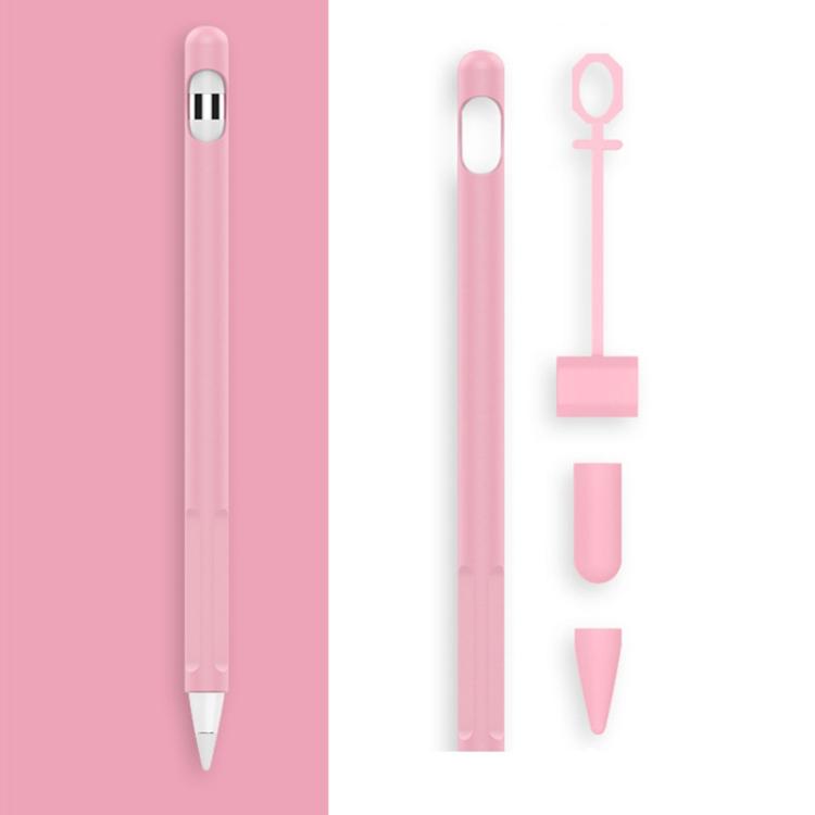 2 Ensembles Coque de protection en silicone avec stylet 4 en 1 + Cordon anti-perte pour Apple Pencil 1, blanc jade, noir encre, vert menthe, rose vif, rouge, bleu nuit, gris business