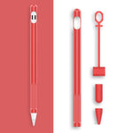 2 Ensembles Coque de protection en silicone avec stylet 4 en 1 + Cordon anti-perte pour Apple Pencil 1, blanc jade, noir encre, vert menthe, rose vif, rouge, bleu nuit, gris business
