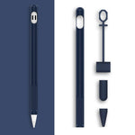2 Ensembles Coque de protection en silicone avec stylet 4 en 1 + Cordon anti-perte pour Apple Pencil 1, blanc jade, noir encre, vert menthe, rose vif, rouge, bleu nuit, gris business