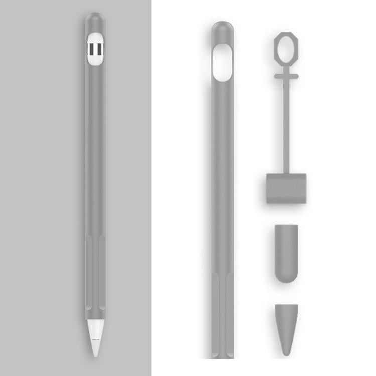 2 Ensembles Coque de protection en silicone avec stylet 4 en 1 + Cordon anti-perte pour Apple Pencil 1, blanc jade, noir encre, vert menthe, rose vif, rouge, bleu nuit, gris business