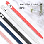 2 Ensembles Coque de protection en silicone avec stylet 4 en 1 + Cordon anti-perte pour Apple Pencil 1, blanc jade, noir encre, vert menthe, rose vif, rouge, bleu nuit, gris business