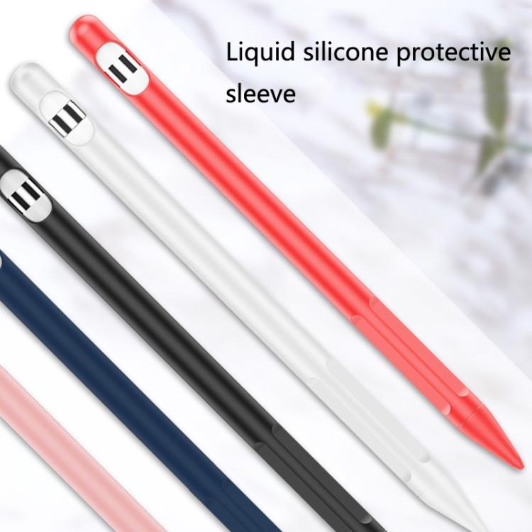 2 Ensembles Coque de protection en silicone avec stylet 4 en 1 + Cordon anti-perte pour Apple Pencil 1, blanc jade, noir encre, vert menthe, rose vif, rouge, bleu nuit, gris business