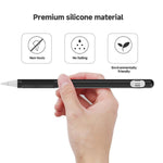2 Ensembles Coque de protection en silicone avec stylet 4 en 1 + Cordon anti-perte pour Apple Pencil 1, blanc jade, noir encre, vert menthe, rose vif, rouge, bleu nuit, gris business