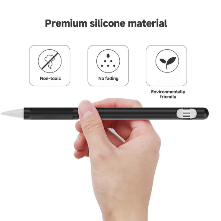 2 Ensembles Coque de protection en silicone avec stylet 4 en 1 + Cordon anti-perte pour Apple Pencil 1, blanc jade, noir encre, vert menthe, rose vif, rouge, bleu nuit, gris business