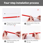 2 Ensembles Coque de protection en silicone avec stylet 4 en 1 + Cordon anti-perte pour Apple Pencil 1, blanc jade, noir encre, vert menthe, rose vif, rouge, bleu nuit, gris business
