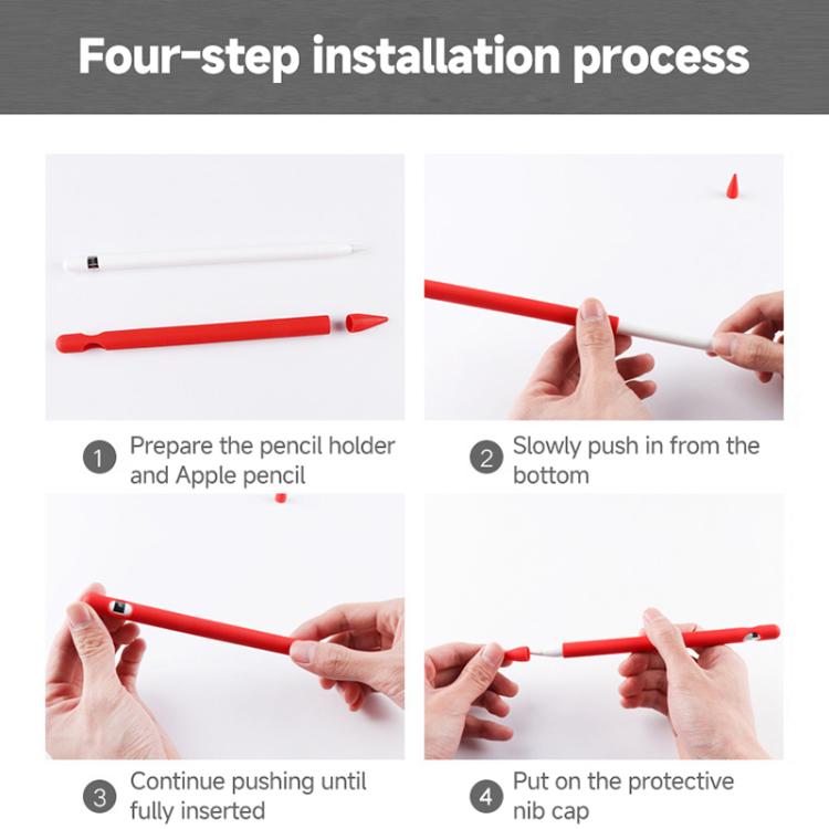2 Ensembles Coque de protection en silicone avec stylet 4 en 1 + Cordon anti-perte pour Apple Pencil 1, blanc jade, noir encre, vert menthe, rose vif, rouge, bleu nuit, gris business
