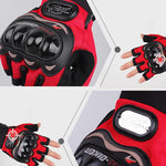 PRO-BIKER PRO01C Gants de cyclisme d'extérieur Gants de moto anti-chute de protection de sécurité à demi-doigts, M, L, XL, XXL