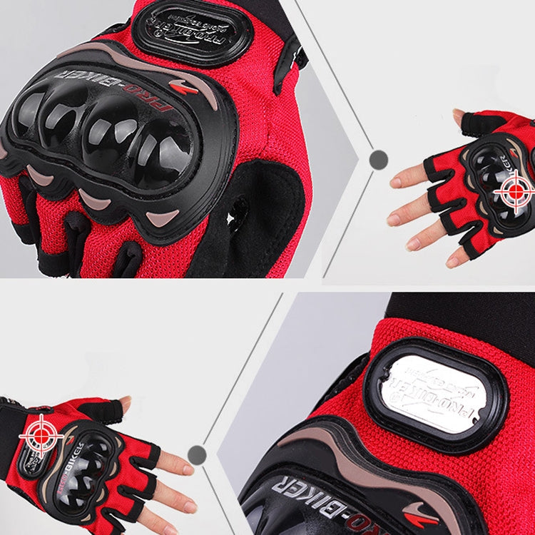 PRO-BIKER PRO01C Gants de cyclisme d'extérieur Gants de moto anti-chute de protection de sécurité à demi-doigts, M, L, XL, XXL