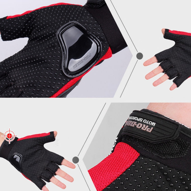 PRO-BIKER PRO01C Gants de cyclisme d'extérieur Gants de moto anti-chute de protection de sécurité à demi-doigts, M, L, XL, XXL