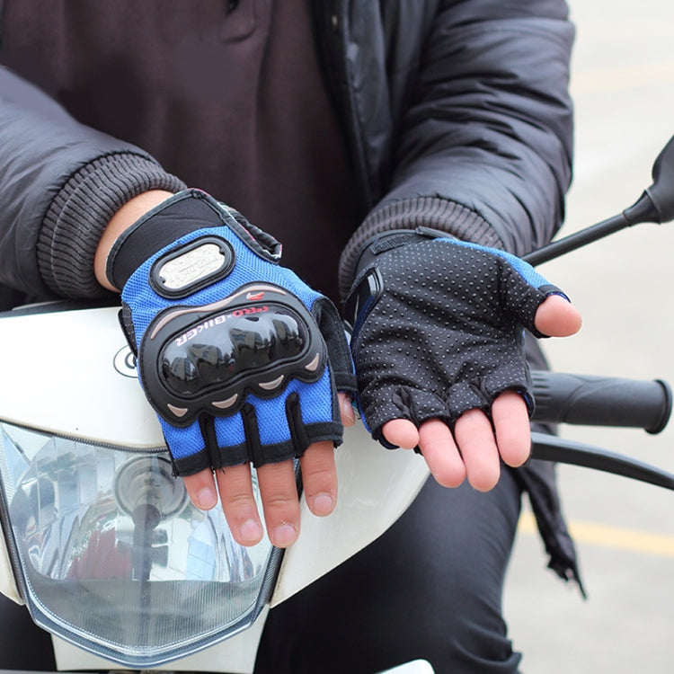 PRO-BIKER PRO01C Gants de cyclisme d'extérieur Gants de moto anti-chute de protection de sécurité à demi-doigts, M, L, XL, XXL