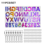 Lot de 111 moules de pendentifs miroir en silicone à faire soi-même, ensemble de pendentifs clés en résine époxy, 111 pièces/lot