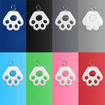 Lot de 2 dispositifs anti-perte Bluetooth HYC-09 en forme de patte de chien, porte-clés de localisation pour animaux de compagnie avec recherche intelligente et alarme bidirectionnelle.