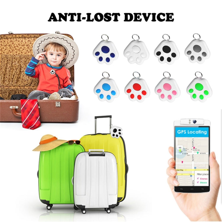 Lot de 2 dispositifs anti-perte Bluetooth HYC-09 en forme de patte de chien, porte-clés de localisation pour animaux de compagnie avec recherche intelligente et alarme bidirectionnelle.