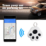 Lot de 2 dispositifs anti-perte Bluetooth HYC-09 en forme de patte de chien, porte-clés de localisation pour animaux de compagnie avec recherche intelligente et alarme bidirectionnelle.
