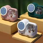 Miroir de maquillage de bureau et boîte de rangement à tiroirs anti-poussière avec lumière LED, modèle LED vert, modèle LED rose, modèle LED blanc, modèle LED vert + ventilateur, modèle LED rose + ventilateur, modèle LED blanc + ventilateur