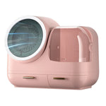 Miroir de maquillage de bureau et boîte de rangement à tiroirs anti-poussière avec lumière LED, modèle LED vert, modèle LED rose, modèle LED blanc, modèle LED vert + ventilateur, modèle LED rose + ventilateur, modèle LED blanc + ventilateur