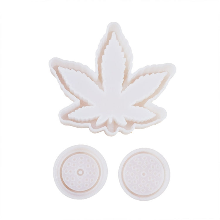 Moule en silicone combiné pour cendrier en feuille d'érable, broyeur de dents, broyeur de cigarettes, moule en époxy cristal DIY, forme de feuille d'érable