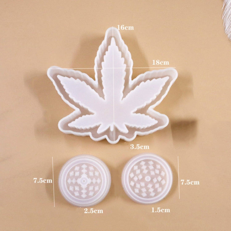Moule en silicone combiné pour cendrier en feuille d'érable, broyeur de dents, broyeur de cigarettes, moule en époxy cristal DIY, forme de feuille d'érable