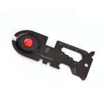 Outil multifonction 8 en 1 en acier inoxydable Carte de survie camping avec lumière, noir, bleu