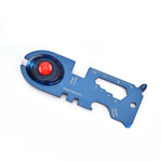 Outil multifonction 8 en 1 en acier inoxydable Carte de survie camping avec lumière, noir, bleu