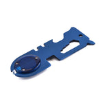 Outil multifonction 8 en 1 en acier inoxydable Carte de survie camping avec lumière, noir, bleu